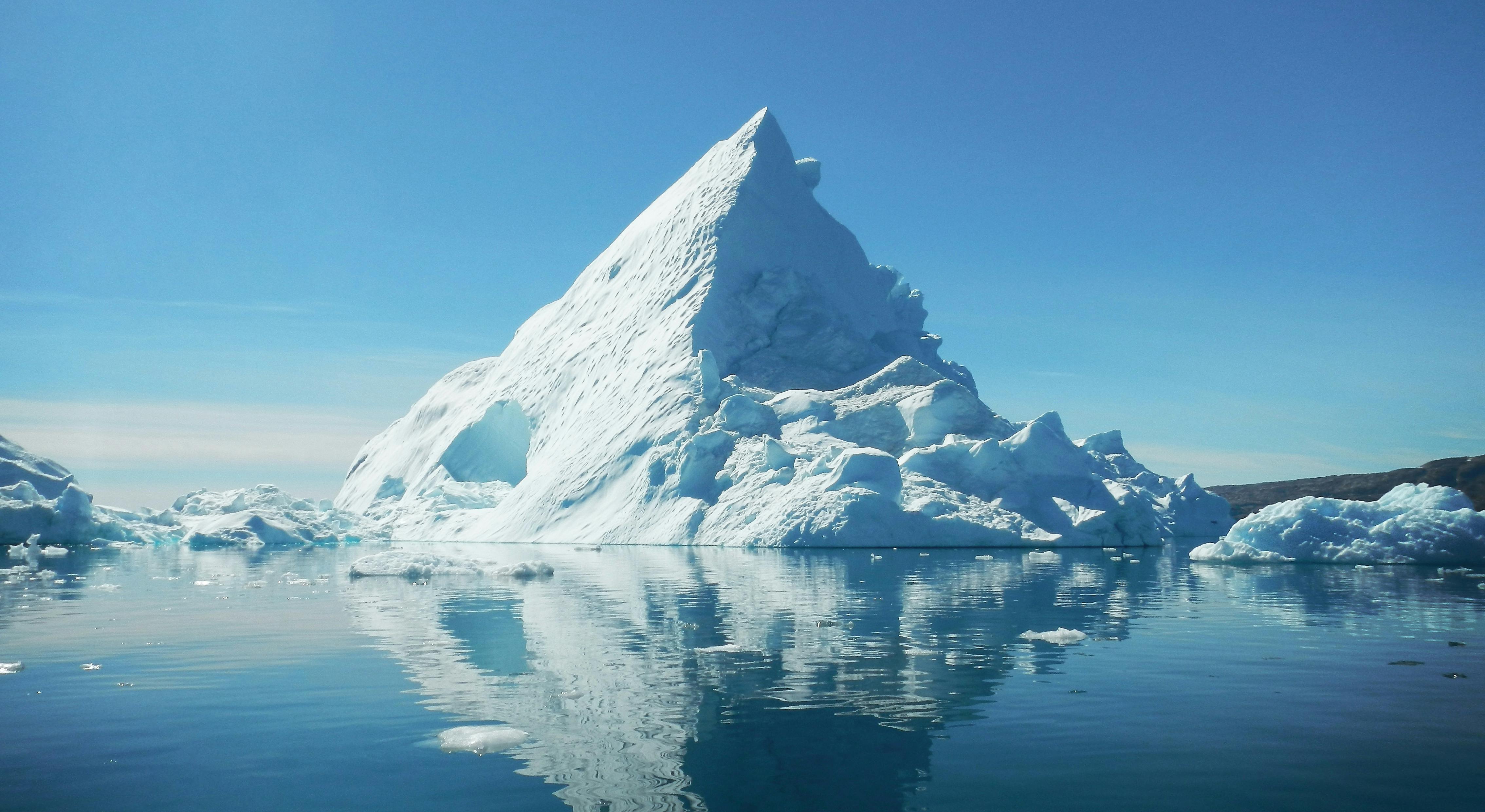 A picture of a floating iceberg